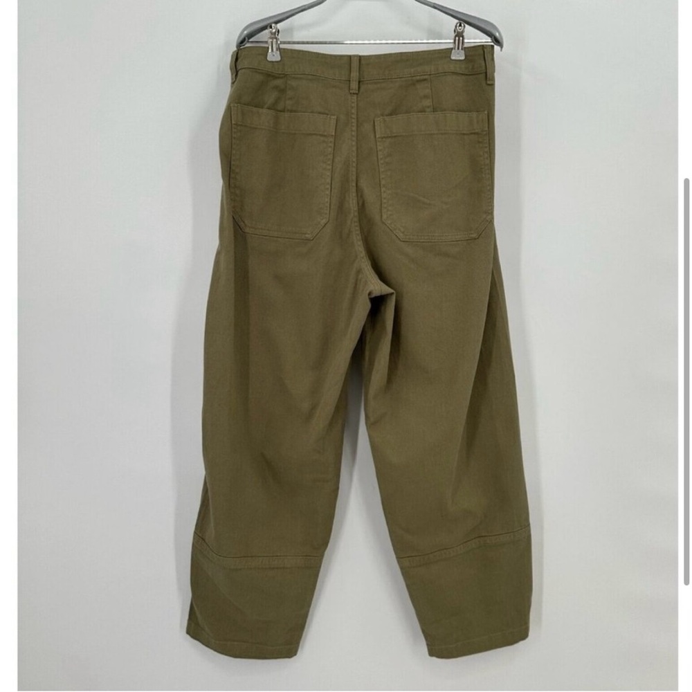 High-Rise Wide Leg Crop Pants in Olive - Picture 3 of 5